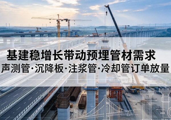 莱山基建稳增长带动预埋监测管材需求，声测管、沉降板、注浆管订单持续放量